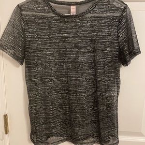 Sheer gray and black t shirt